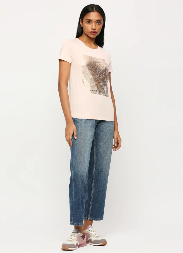 8905875008354_6 Optic Pink Round Neck Short Sleeve T-Shirt - Image 6