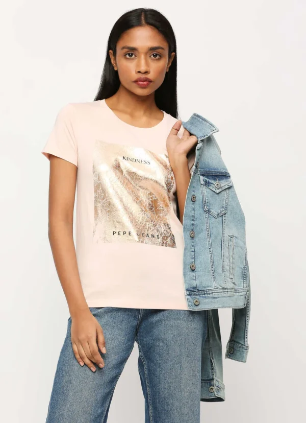 8905875008354_7 Optic Pink Round Neck Short Sleeve T-Shirt - Image 7