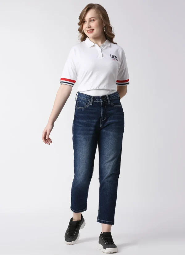 8905875012115_6 High Rise Relaxed Fit Women’s Jeans/Denim Pant/Ladies Mom Blue Jeans - Image 1