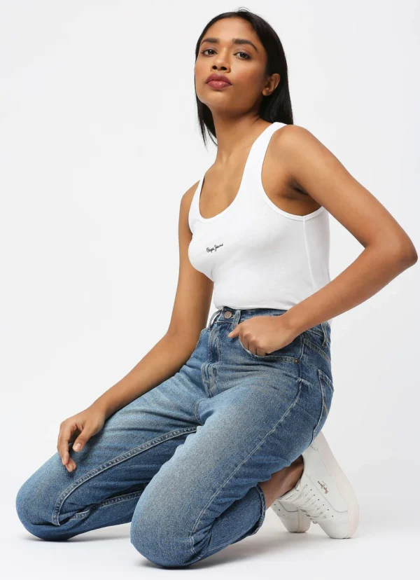 High Rise Relaxed Fit Women’s Jeans/Denim Pant/Ladies Mom Blue Jeans - Image 6