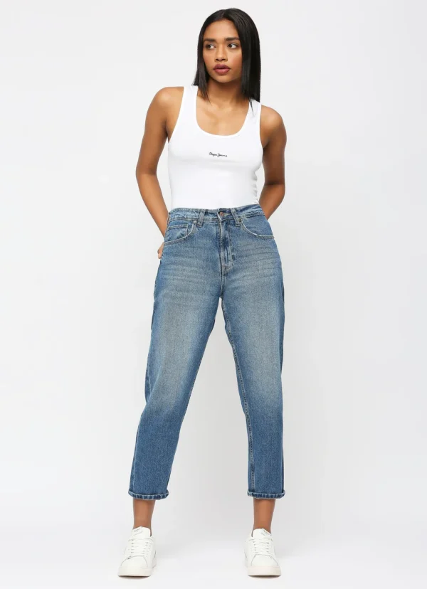 High Rise Relaxed Fit Women’s Jeans/Denim Pant/Ladies Mom Blue Jeans - Image 7