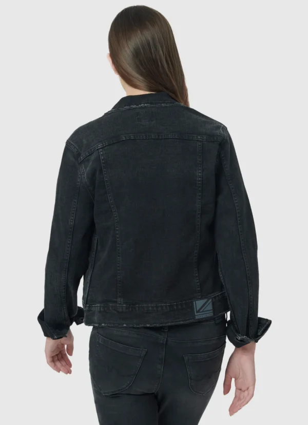 Pepe Jeans Women Black Front Pocket Solid Denim Jacket/Ladies Jacket - Image 4