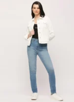 Pepe Jeans Women White Front Pocket Solid Denim Jacket/Ladies Jacket - Image 6