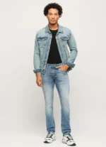 Pepe Jeans Men's Vapour Slim Fit Mid Waist Lightly Fade Black Jeans