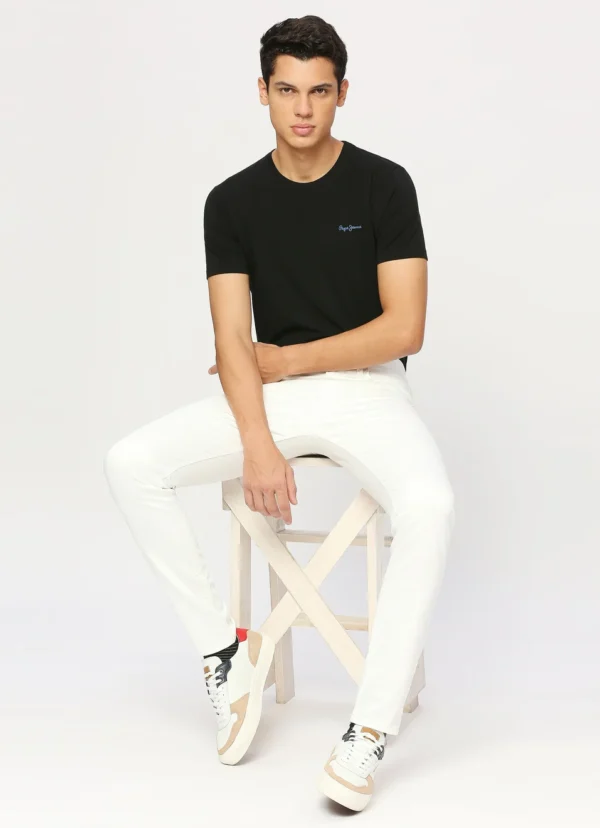 8905875015208_1 PEPE JEANS CHINOX WHITE MID RISE SKINNY JEANS/DENIM PANT - Image 1