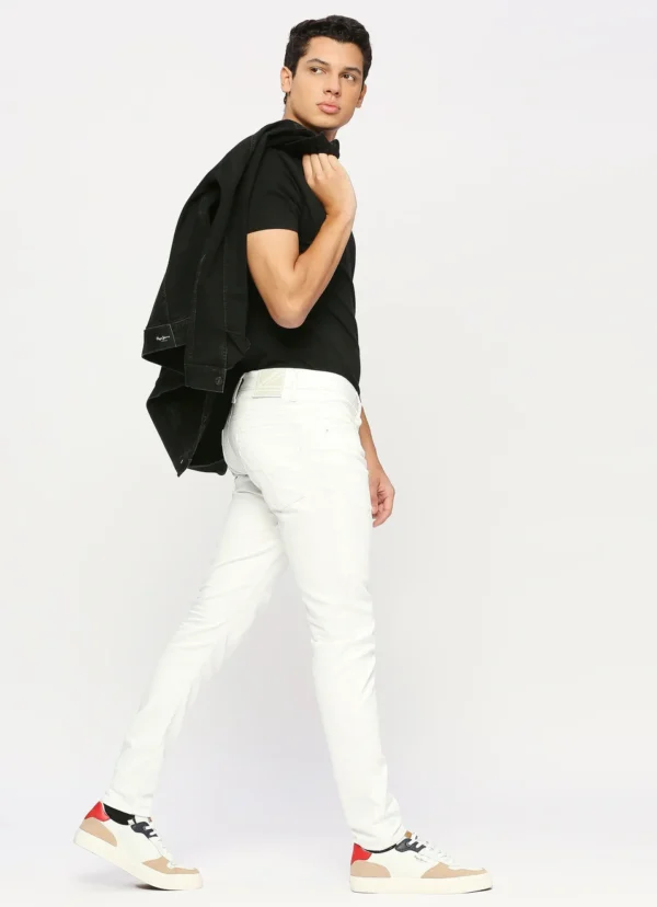 8905875015208_6 PEPE JEANS CHINOX WHITE MID RISE SKINNY JEANS/DENIM PANT - Image 6