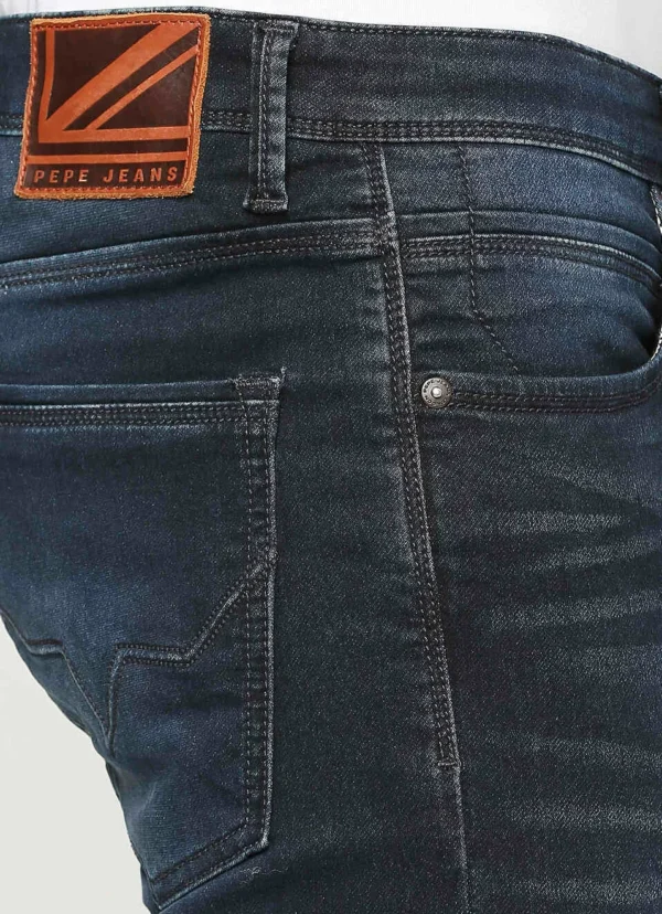 Pepe Jeans Men's Vapour Slim Fit Low RiseTapered Lightly Fade Blue Jeans - Image 5