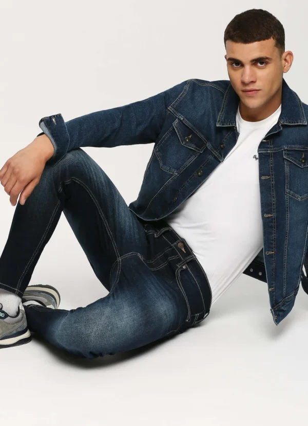 PEPE JEANS CHINOX DARK BLUE MID RISE SKINNY JEANS/DENIM PANT - Image 1