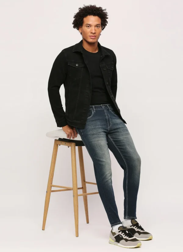 PEPE JEANS CHINOX DARK BLUE MID RISE SKINNY JEANS/DENIM PANT - Image 1