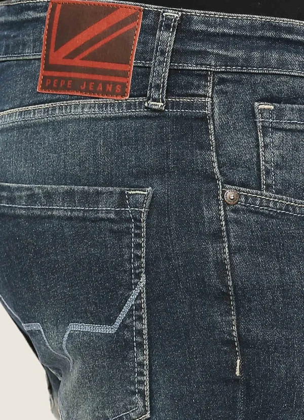 PEPE JEANS CHINOX DARK BLUE MID RISE SKINNY JEANS/DENIM PANT - Image 5