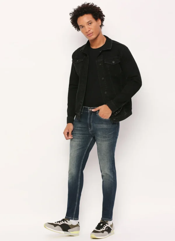 PEPE JEANS CHINOX DARK BLUE MID RISE SKINNY JEANS/DENIM PANT - Image 6