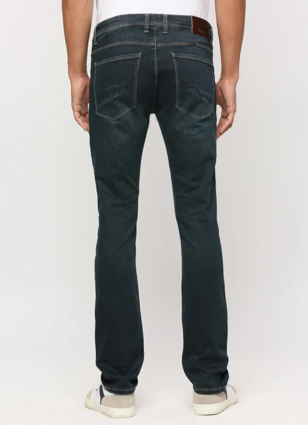 VAPOUR DARK BLUE MID RISE SLIM FIT JEANS - Image 3