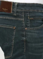 VAPOUR DARK BLUE MID RISE SLIM FIT JEANS - Image 5