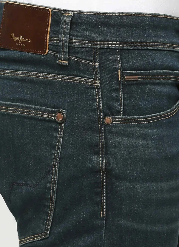 VAPOUR DARK BLUE MID RISE SLIM FIT JEANS - Image 5