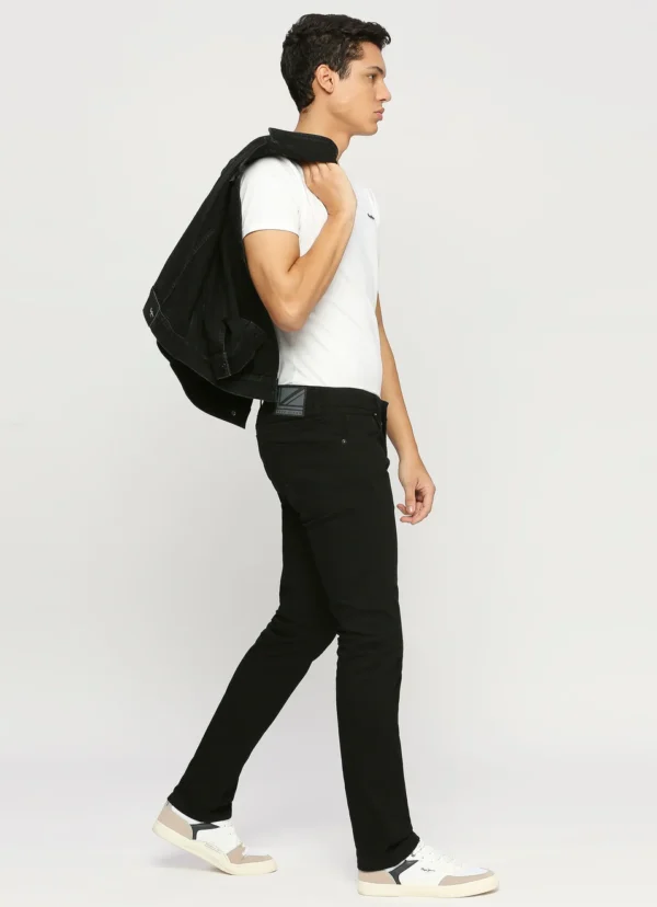 8905875021995_1 VAPOUR BLACK MID RISE SLIM FIT JEANS - Image 2