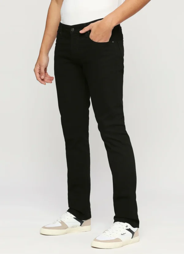 8905875021995_4 VAPOUR BLACK MID RISE SLIM FIT JEANS - Image 1
