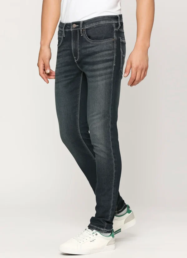 PEPE JEANS CHINOX DARK BLUE MID RISE SKINNY JEANS/DENIM PANT - Image 4