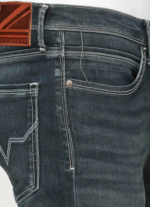 PEPE JEANS CHINOX DARK BLUE MID RISE SKINNY JEANS/DENIM PANT - Image 5