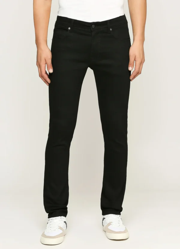 TAPERED VAPOUR BLACK LOW WAIST SLIM FIT JEANS - Image 2