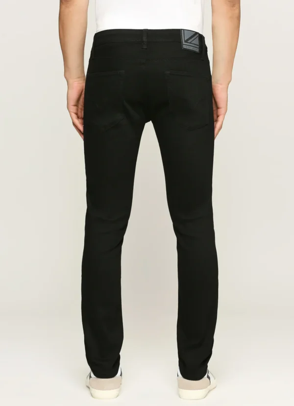 TAPERED VAPOUR BLACK LOW WAIST SLIM FIT JEANS - Image 3