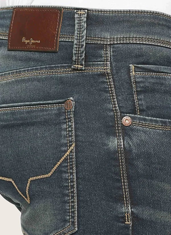 PEPE JEANS CHINOX DARK BLUE MID RISE SKINNY JEANS/DENIM PANT - Image 5