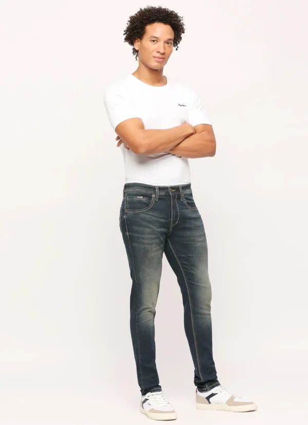 PEPE JEANS CHINOX DARK BLUE MID RISE SKINNY JEANS/DENIM PANT - Image 7