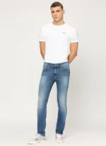 TAPERED VAPOUR BLUE LOW RISE SLIM FIT JEANS - Image 2