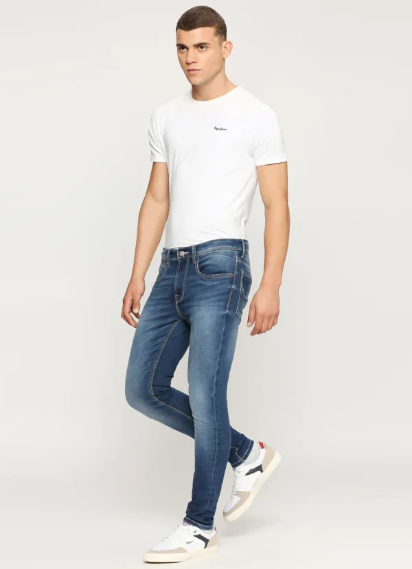 PEPE JEANS CHINOX BLUE MID RISE SKINNY JEANS/DENIM PANT - Image 7