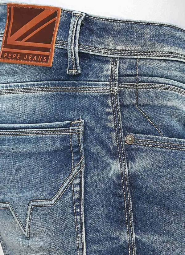 8905875033691_5 PEPE JEANS CHINOX DARK BLUE MID RISE SKINNY JEANS/DENIM PANT - Image 6
