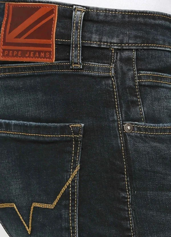 8905875033974_4 Pepe Jeans Men's Vapour Slim Fit Mid Waist Lightly Fade Black Jeans - Image 5