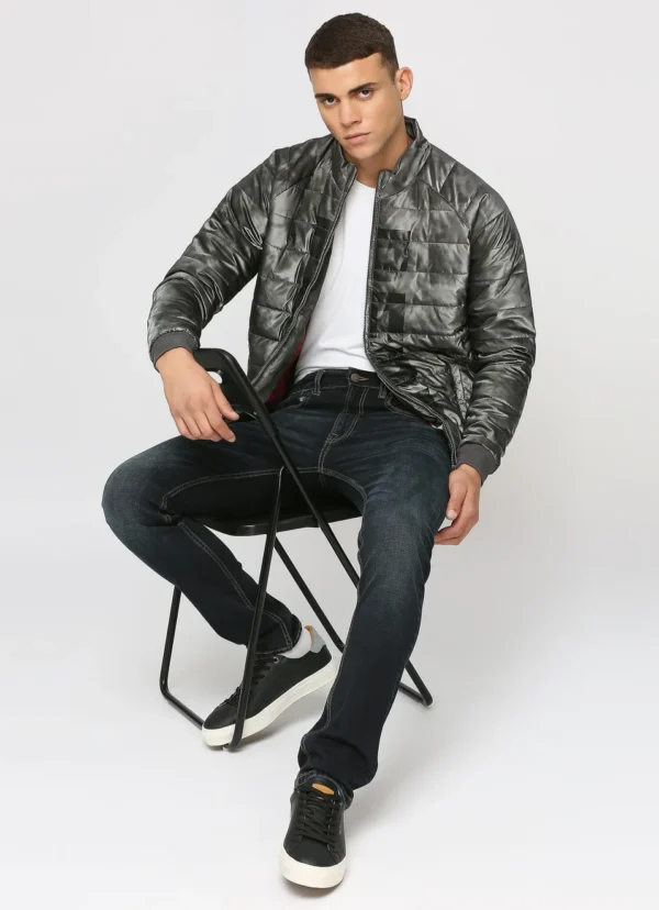 8905875033974_5 Pepe Jeans Men's Vapour Slim Fit Mid Waist Lightly Fade Black Jeans - Image 6