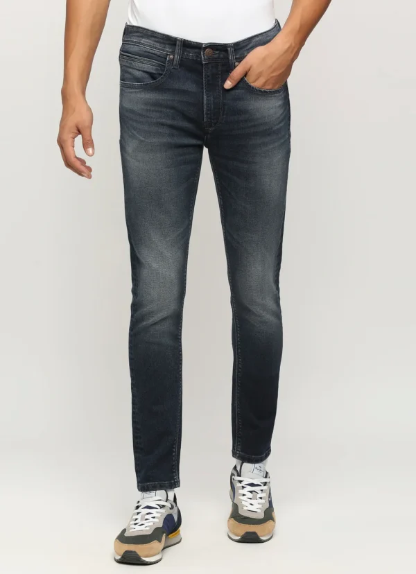 8905875034032_2 PEPE JEANS CHINOX DARK BLUE MID RISE SKINNY JEANS/DENIM PANT - Image 3