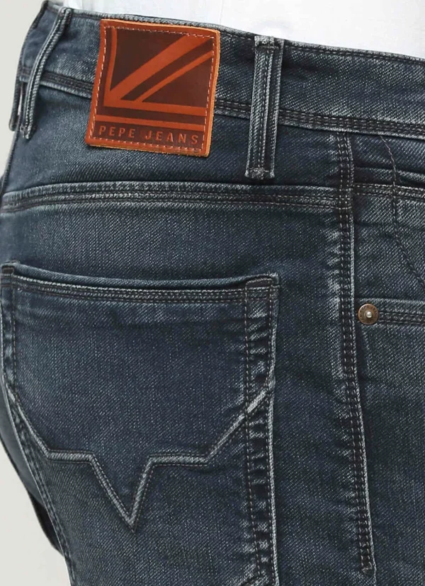 8905875034032_5 PEPE JEANS CHINOX DARK BLUE MID RISE SKINNY JEANS/DENIM PANT - Image 6