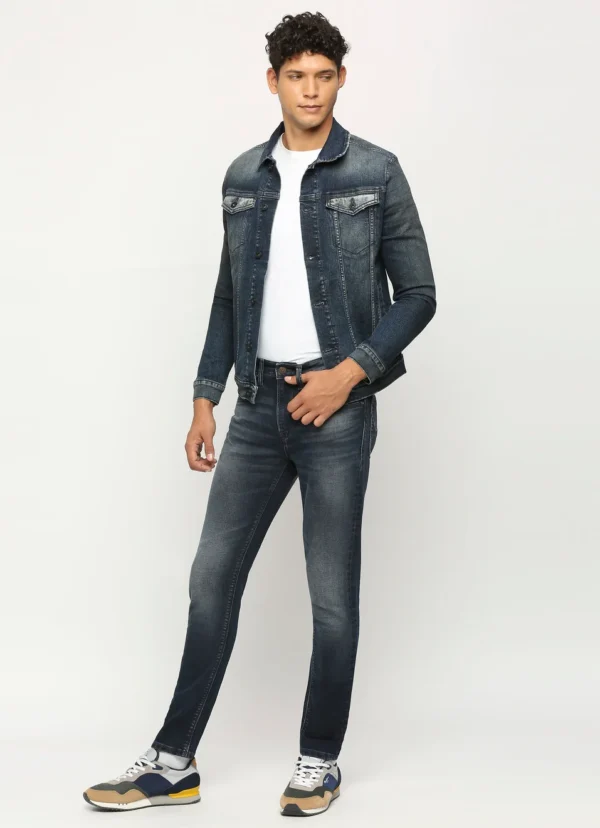 8905875034032_8 PEPE JEANS CHINOX DARK BLUE MID RISE SKINNY JEANS/DENIM PANT - Image 8