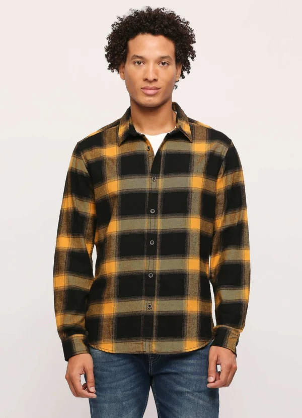 PEPE JEANS ORANGE CHECKS LONG SLEEVE SHIRT - Image 3