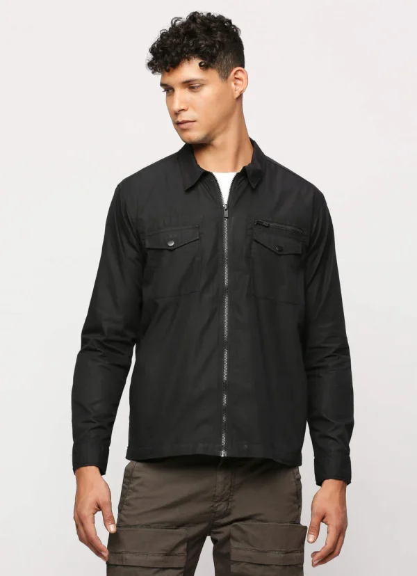 PEPE JEANS BLACK FLAP POCKET FULL SLEEVE SHIRT - Image 2