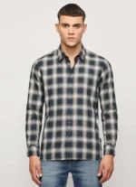 PEPE JEANS BLUE CHECKED FULL SLEEVE SHIRT - Image 3