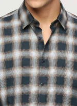 PEPE JEANS BLUE CHECKED FULL SLEEVE SHIRT - Image 5