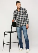 PEPE JEANS BLUE CHECKED FULL SLEEVE SHIRT - Image 7
