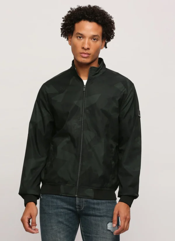 PEPE JEANS GREEN ALL OVER PRINTED LIGHTWEIGHT JACKPOT FIT JACKET - Image 2