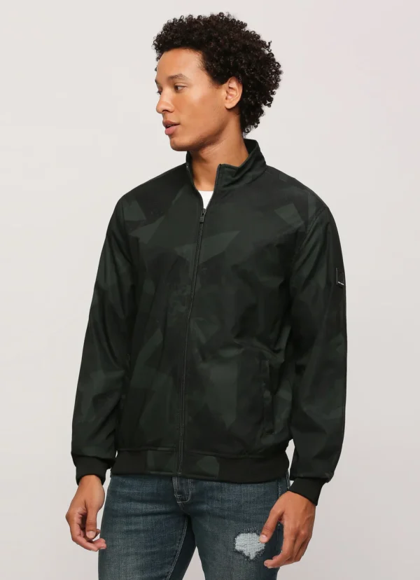 PEPE JEANS GREEN ALL OVER PRINTED LIGHTWEIGHT JACKPOT FIT JACKET - Image 4