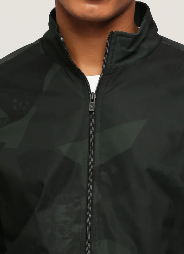 PEPE JEANS GREEN ALL OVER PRINTED LIGHTWEIGHT JACKPOT FIT JACKET - Image 5