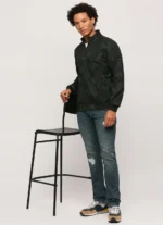 PEPE JEANS GREEN ALL OVER PRINTED LIGHTWEIGHT JACKPOT FIT JACKET - Image 7