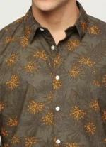PEPE JEANS OLIVE GREEN PRINTED FULL SLEEVE SHIRT - Image 5