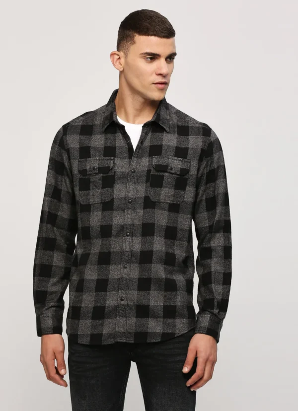 PEPE JEANS BLACK CHECKS LONG SLEEVE SHIRT - Image 3