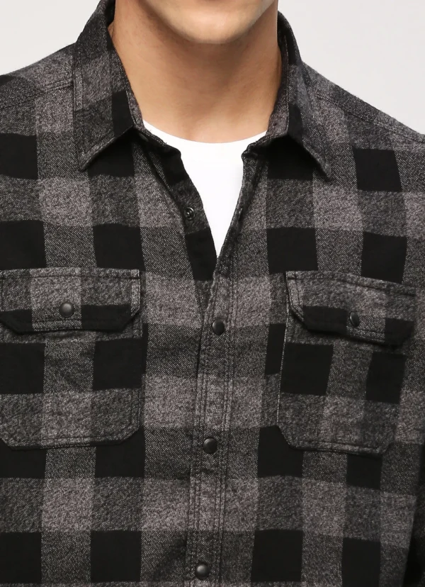 PEPE JEANS BLACK CHECKS LONG SLEEVE SHIRT - Image 6
