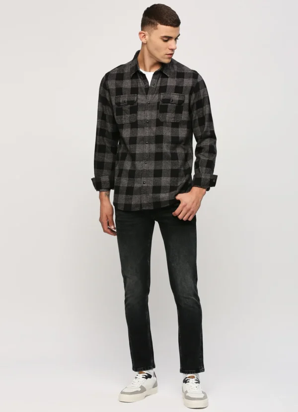 PEPE JEANS BLACK CHECKS LONG SLEEVE SHIRT - Image 8