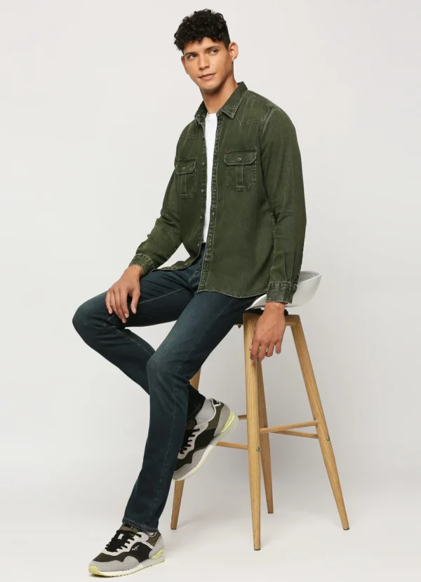 PEPE JEANS GREEN LONG SLEEVE SHIRT - Image 1