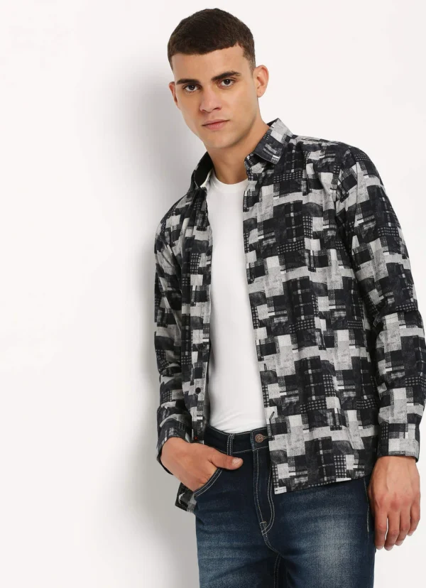 PEPE JEANS BLACK PRINTED FULL SLEEVE SHIRT - Image 5