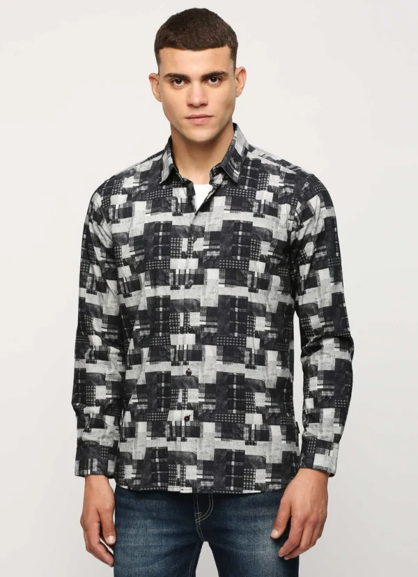 PEPE JEANS BLACK PRINTED FULL SLEEVE SHIRT - Image 6
